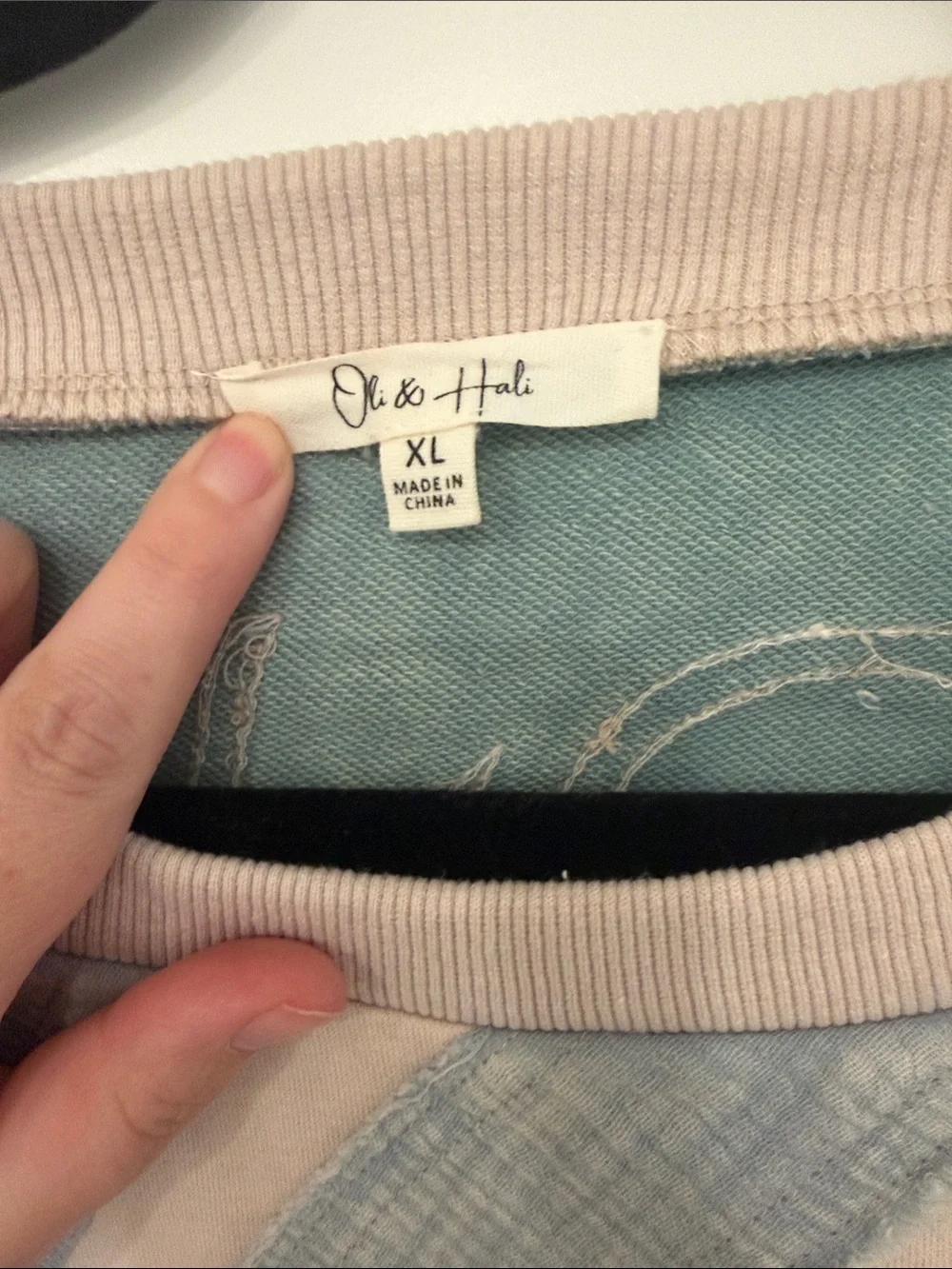 NWOT Oli & Hali Striped Crewneck Sweater in Sage, Cream & Mustard - Picture 2 of 3